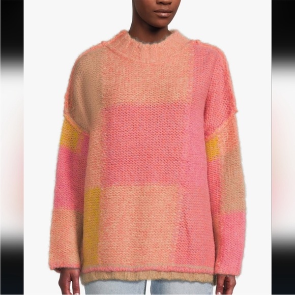 NWT Free People Domino Prairie Sunset Alpaca Wool Blend Pullover Sweater - Picture 5 of 13